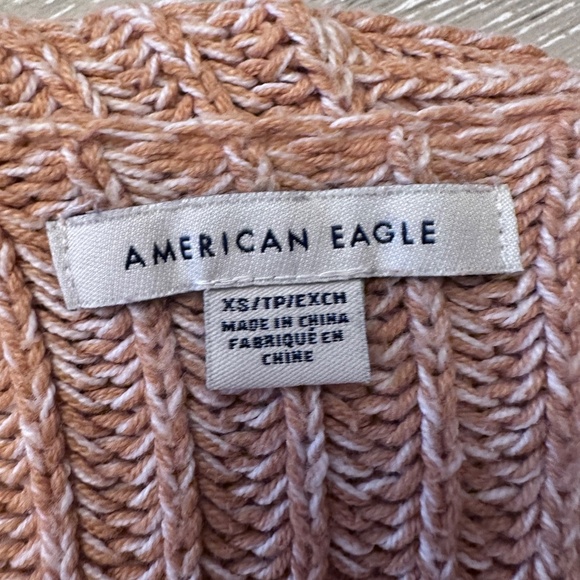 American Eagle Striped Crop Sweater Size XS brown white - Picture 5 of 5